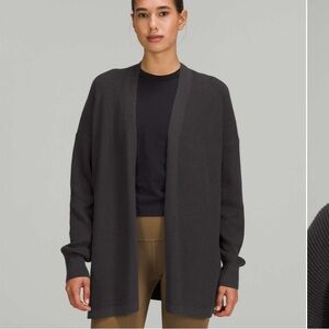 lululemon athletica Charcoal Open-Front Cardigan